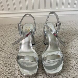 Mix No. 6 Silver Metallic Strappy Heels
